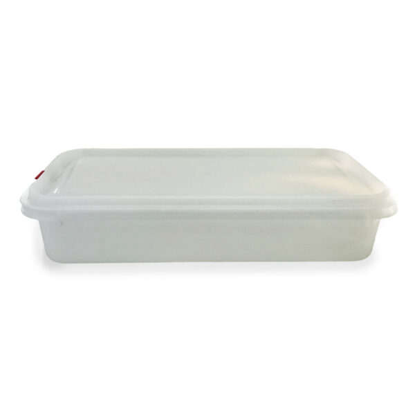 Tupper de plástico hermético rectangular. Tartera para comida reutilizable con tapa, apto para microondas, lavavajillas y congelador | Medidas: 325x176x65 2,8L Pack de 3 y 6 unidades |
