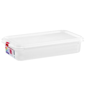 1364.jpg Tupper de plástico hermético rectangular. Tartera para comida reutilizable con tapa, apto para microondas, lavavajillas y congelador | Medidas: 325x176x65 2,8L Pack de 3 y 6 unidades |