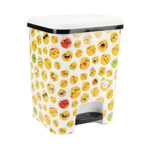 2590b.jpg Cubo de Basura con Pedal | Capacidad de 26 litros | Pedal automático | Decorado Emoticonos | Cubo de Basura Cocina | Piezas Extraíbles | Limpieza Fácil |