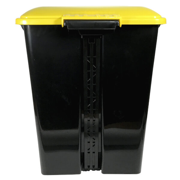 3154_cubo_basura_pedal_plastico_amarillo_general_6.jpg Cubo de Basura con Pedal | Capacidad de 80 litros | Cubo Reciclaje | Cubo de Basura Orgánico Cocina | 1 unidad Piezas Extraíbles | Limpieza Fácil | con ruedas |