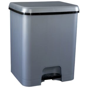 415ccZfNdL._SL1024_.jpg COM-FORT HOUSE | Cubo de Basura Pedal | Capacidad de 52 litros | Cubo Reciclaje con Separación | Color Plata | Cubo de Basura Cocina | Cubo DUO| Limpieza Fácil