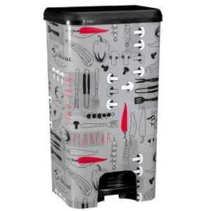 41GgFyunZAL.jpg COM-FORT HOUSE | Cubo de Basura con Pedal | Capacidad de 37 litros | Cubo Reciclaje | Color Metalizado Cocina | Cubo de Basura Orgánico Cocina | 1 unidad | Piezas Extraíbles | Limpieza Fácil