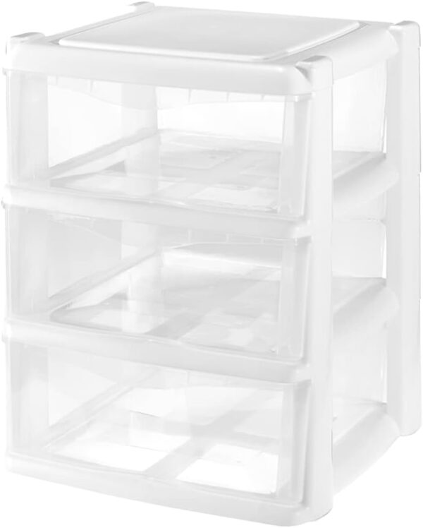 Cajonera de Plástico Apilable para Almacenaje - Big - Blanco - 3 y 4 cajones