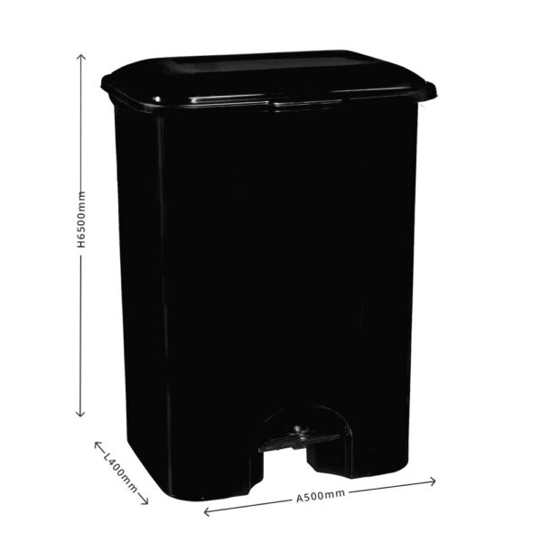 COM-FORT HOUSE | Cubo de Basura con Pedal | Capacidad de 80 litros | Cubo Reciclaje | Color Negro | Cubo de Basura Orgánico Cocina | Lote 4 unidades | Piezas Extraíbles | Limpieza Fácil | con ruedas