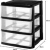 51F5gr0vKDL._AC_SL1106_.jpg COM-FORT HOUSE Cajonera de Plástico Apilable para Almacenaje - Big - Negro - 395x395x535 - Modelo 3 cajones
