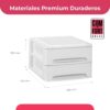 51HWkuKLw0L._AC_SL1500_.jpg COM-FORT HOUSE | Cajonera Apilable de Plástico | Modelo Lineas | Color Blanco| Modelo de 2 Cajones | Cajones de Almacenamiento Modular