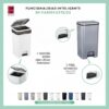 COM-FORT HOUSE | Cubo de Basura con Pedal | Capacidad de 37 litros | Cubo Reciclaje | Color Class Negro | Cubo de Basura Orgánico Cocina | 1 unidad | Piezas Extraíbles | Limpieza Fácil