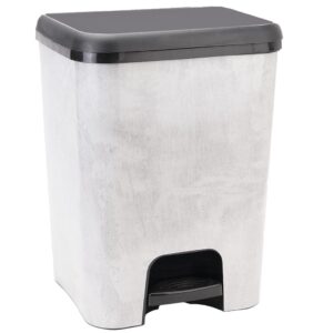 51vkZc5dNL._SL1024_.jpg COM-FORT HOUSE | Cubo de Basura con Pedal | Capacidad de 26 litros | Cubo Reciclaje | Color Cemento | Cubo de Basura Orgánico Cocina | 1 unidad | Piezas Extraíbles | Limpieza Fácil |