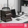 61-RMi6vrjL._AC_SL1500_.jpg COM-FORT HOUSE | Cajonera Apilable de Plástico | Modelo Bambú | Color Wengue | Modelo de 4 Cajones | Cajones de Almacenamiento Modular