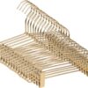 COM-FORT HOUSE Percha de Aluminio con Pinzas para Falda, Color Dorado. Pack de 8 y 14 Und. Perchas de Metal de 32 cm, Inoxidable y Resistentes. 14 Und.