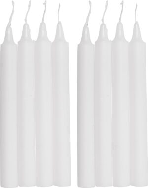 COM-FORT HOUSE- Vela de mesa Blanca - Pack velas de 8 Unidades - Velas Decorativas Sin Perfume - Velas para tu Hogar