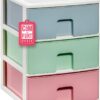 COM-FORT HOUSE | Cajonera Apilable de Plástico | Modelo Multicolor | Color Blanco | Modelo de 3 Cajones | Cajones de Almacenamiento Modular