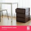617uDpbvY9L._AC_SL1500_.jpg COM-FORT HOUSE | Cajonera Apilable de Plástico | Modelo Bambu | Color Wengue | Modelo de 3 Cajones | Cajones de Almacenamiento Modular