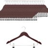 61CVrsFsHbL._AC_SL1000_.jpg COM-FORT HOUSE | Percha de Madera con Pinzas de Metal | Color Nogal | Diseño Elegante | Gancho de Acero Inoxidable Giratorio | Pack de 25 Unidades de 45cm | Muescas para Tirantes |