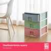 COM-FORT HOUSE | Cajonera Apilable de Plástico | Modelo Multicolor | Color Blanco | Modelo de 3 Cajones | Cajones de Almacenamiento Modular