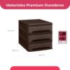 61ET3a2hZlL._AC_SL1500_.jpg COM-FORT HOUSE | Cajonera Apilable de Plástico | Modelo Bambú | Color Wengue| Modelo de 3 Cajones | Cajones de Almacenamiento Modular