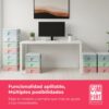 COM-FORT HOUSE | Cajonera Apilable de Plástico | Modelo Multicolor | Color Blanco | Modelo de 3 Cajones | Cajones de Almacenamiento Modular