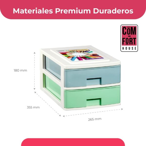 61LS5GMWJHL._AC_SL1500_.jpg COM-FORT HOUSE | Cajonera Apilable de Plástico | Modelo Multicolor | Color Blanco | Modelo de 2 Cajones | Cajones de Almacenamiento Modular