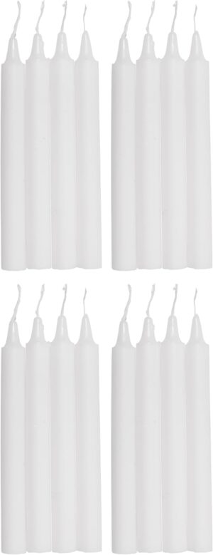 COM-FORT HOUSE- Vela de mesa Blanca - Pack velas de 16 Unidades - Velas Decorativas Sin Perfume - Velas para tu Hogar