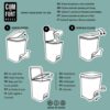 COM-FORT HOUSE | Cubo de Basura con Pedal | Capacidad de 26 litros | Cubo Reciclaje | Color Cemento | Cubo de Basura Orgánico Cocina | 1 unidad | Piezas Extraíbles | Limpieza Fácil |