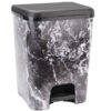 COM-FORT HOUSE | Cubo de Basura con Pedal | Capacidad de 26 litros | Cubo Reciclaje | Color Mármol | Cubo de Basura Orgánico Cocina | 1 unidad | Piezas Extraíbles | Limpieza Fácil |
