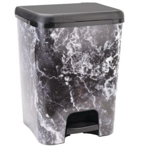 61R7qKewbcL._SL1024_.jpg COM-FORT HOUSE | Cubo de Basura con Pedal | Capacidad de 26 litros | Cubo Reciclaje | Color Azul Marino | Limpieza Fácil