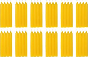 COM-FORT HOUSE- Vela de mesa Amarilla - Pack velas de 48 Unidades - Velas Decorativas Sin Perfume - Velas para tu Hogar