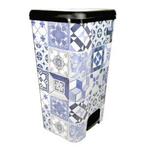 61TwtTzNTlL._SL1000_.jpg COM-FORT HOUSE | Cubo de Basura con Pedal | Capacidad de 37 litros | Cubo Reciclaje | Color Azul Metalizado | Cubo de Basura Orgánico Cocina | 1 unidad | Piezas Extraíbles | Limpieza Fácil |