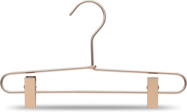 COM-FORT HOUSE Percha de Aluminio con Pinzas para Falda, Color Dorado. Pack de 8 y 14 Und. Perchas de Metal de 32 cm, Inoxidable y Resistentes. 14 Und.