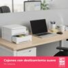 61YH93QFKAL._AC_SL1500_.jpg COM-FORT HOUSE | Cajonera Apilable de Plástico | Modelo Lineas | Color Blanco| Modelo de 2 Cajones | Cajones de Almacenamiento Modular