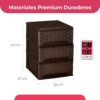 61bGMiBDwLL._AC_SL1500_.jpg COM-FORT HOUSE | Cajonera Apilable de Plástico | Modelo Bambu | Color Wengue | Modelo de 3 Cajones | Cajones de Almacenamiento Modular