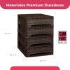 61fUFcWDi5L._AC_SL1500_.jpg COM-FORT HOUSE | Cajonera Apilable de Plástico | Modelo Bambú | Color Wengue | Modelo de 4 Cajones | Cajones de Almacenamiento Modular