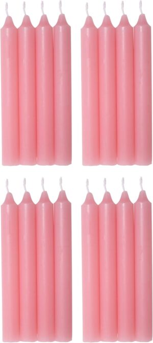 COM-FORT HOUSE- Vela de mesa Rosa - Pack velas de 16 Unidades - Velas Decorativas Sin Perfume - Velas para tu Hogar