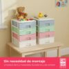 COM-FORT HOUSE | Cajonera Apilable de Plástico | Modelo Multicolor | Color Blanco | Modelo de 4 Cajones | Cajones de Almacenamiento Modular