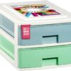 61gA6OqRZ-L._AC_SL1500_.jpg COM-FORT HOUSE | Cajonera Apilable de Plástico | Modelo Multicolor | Color Blanco | Modelo de 2 Cajones | Cajones de Almacenamiento Modular