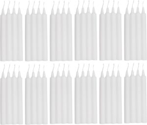 COM-FORT HOUSE- Vela de mesa Blanca - Pack velas de 48 Unidades - Velas Decorativas Sin Perfume - Velas para tu Hogar