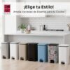 COM-FORT HOUSE | Cubo de Basura con Pedal | Capacidad de 37 litros | Cubo Reciclaje | Color Class Negro | Cubo de Basura Orgánico Cocina | 1 unidad | Piezas Extraíbles | Limpieza Fácil