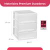 61noOjzKaFL._AC_SL1500_.jpg COM-FORT HOUSE | Cajonera Apilable de Plástico | Modelo Lineas | Color Blanco | Modelo de 3 Cajones | Cajones de Almacenamiento Modular