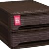 61oF6eq5SWL._AC_SL1280_.jpg COM-FORT HOUSE | Cajonera Apilable de Plástico | Modelo Bambu | Color Wengue| Modelo de 2 Cajones | Cajones de Almacenamiento Modular