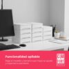 61qAdGFq57L._AC_SL1500_.jpg COM-FORT HOUSE | Cajonera Apilable de Plástico | Modelo Lineas | Color Blanco| Modelo de 3 Cajones | Cajones de Almacenamiento Modular