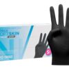 COM-FORT HOUSE - Guantes nitrilo desechables - Color Negro- Colección Softskim - Guantes de Látex sin Polvo - Disponible en tallas S, 100und