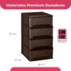 61qv9wC4zvL._AC_SL1500_.jpg COM-FORT HOUSE | Cajonera Apilable de Plástico | Modelo Bambu | Color Wengue | Modelo de 4 Cajones | Cajones de Almacenamiento Modular