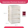 61wR219R9IL._AC_SL1500_.jpg COM-FORT HOUSE | Cajonera Apilable de Plástico | Modelo Ondas | Color Blanco Roto | Modelo de 4 Cajones | Cajones de Almacenamiento Modular