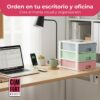 Cajonera Apilable de Plástico | Modelo Multicolor | Color Blanco | Modelo de 3 Cajones | Cajones de Almacenamiento Modular