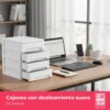 7144E9o1mNL._AC_SL1500_.jpg COM-FORT HOUSE | Cajonera Apilable de Plástico | Modelo Lineas | Color Blanco| Modelo de 4 Cajones | Cajones de Almacenamiento Modular