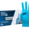 714MPhzKH4L._SL1500_.jpg COM-FORT HOUSE - Guantes nitrilo desechables - Color Azul- Colección Touch - Guantes de Látex sin Polvo - Disponible en tallas XL 100und