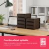 716ZFQ7AsJL._AC_SL1500_.jpg COM-FORT HOUSE | Cajonera Apilable de Plástico | Modelo Bambú | Color Wengue| Modelo de 3 Cajones | Cajones de Almacenamiento Modular