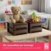 717VNwB86OL._AC_SL1500_.jpg COM-FORT HOUSE | Cajonera Apilable de Plástico | Modelo Bambu | Color Wengue| Modelo de 2 Cajones | Cajones de Almacenamiento Modular