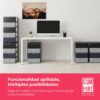 7190bumKSjL._AC_SL1500_.jpg COM-FORT HOUSE | Cajonera Apilable de Plástico | Modelo Iris | Diseño Mosaico | Modelo de 4 Cajones | Cajones de Almacenamiento Modular
