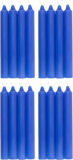 COM-FORT HOUSE- Vela de mesa Azul - Pack velas de 16 Unidades - Velas Decorativas Sin Perfume - Velas para tu Hogar